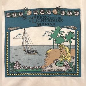 Marathon, FL  Vintage Sombrero Lighthouse Marina Unisex Shirt  L